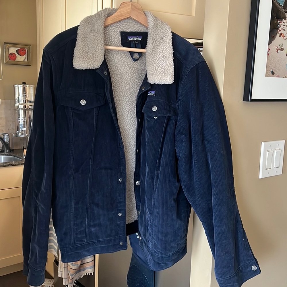 Patagonia sherpa mens corduroy blue jacket